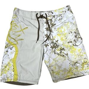 Vintage RUSTY Men's Swim Board Shorts‎ Surf Long Embroidery Logo Skater 90's Y2K